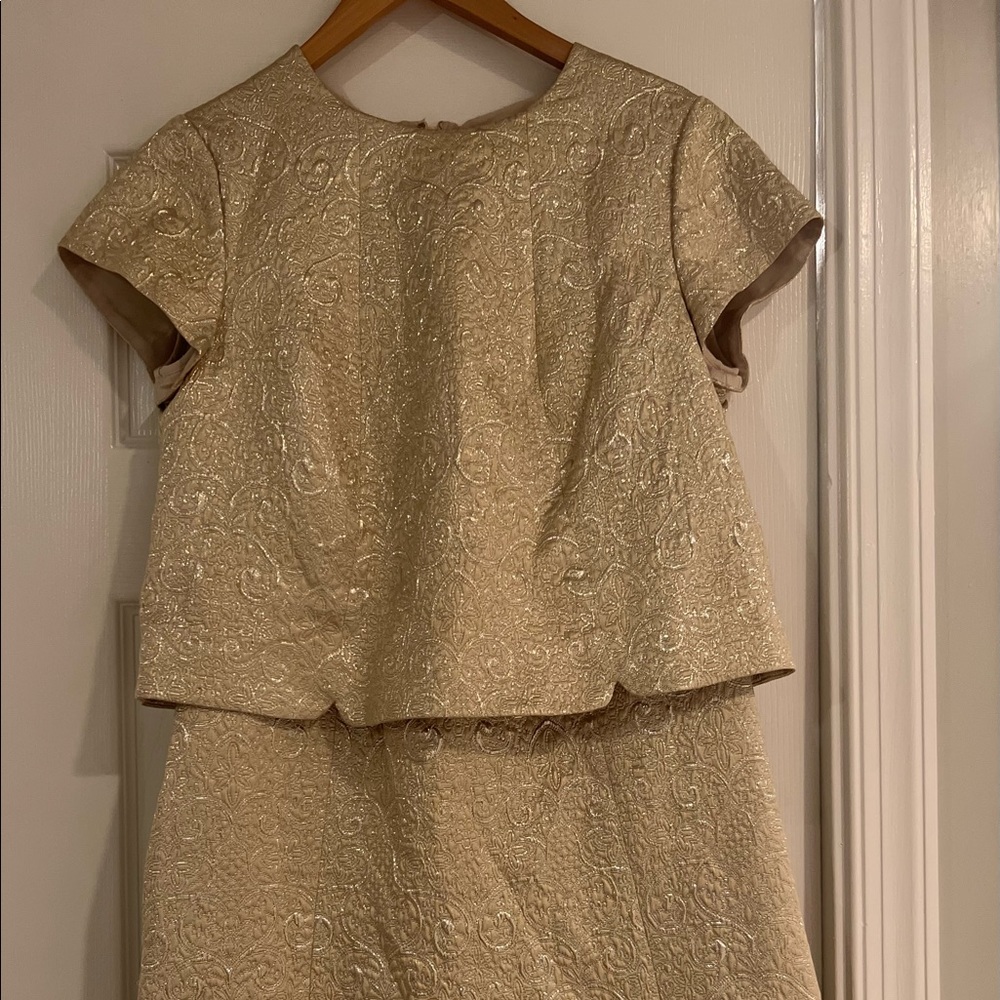 Tory Burch gold cap sleeve dress
